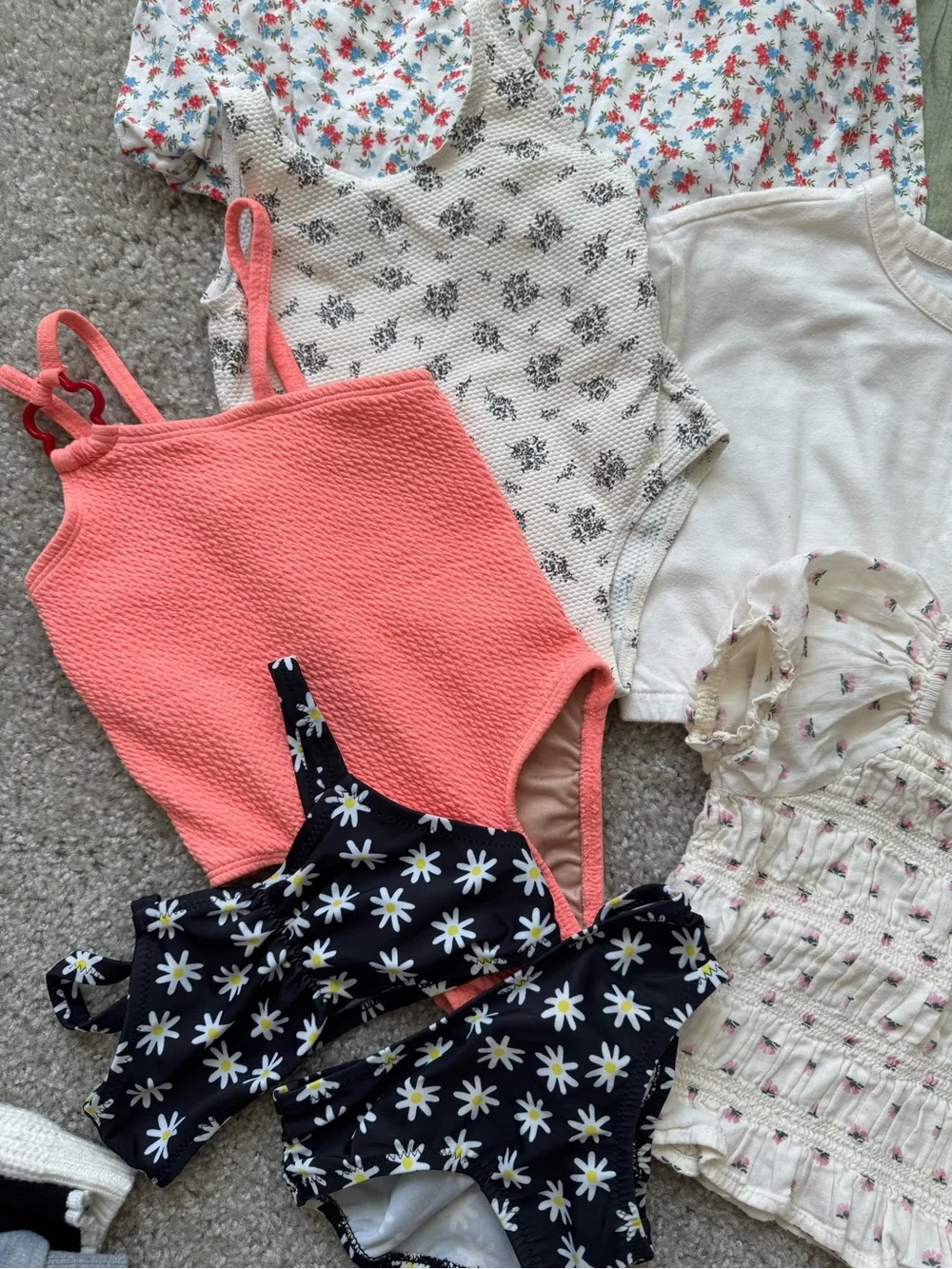 Old Navy Mixed-Girls Summer Dress & Top Lot in Olive, Pink, White and Coral